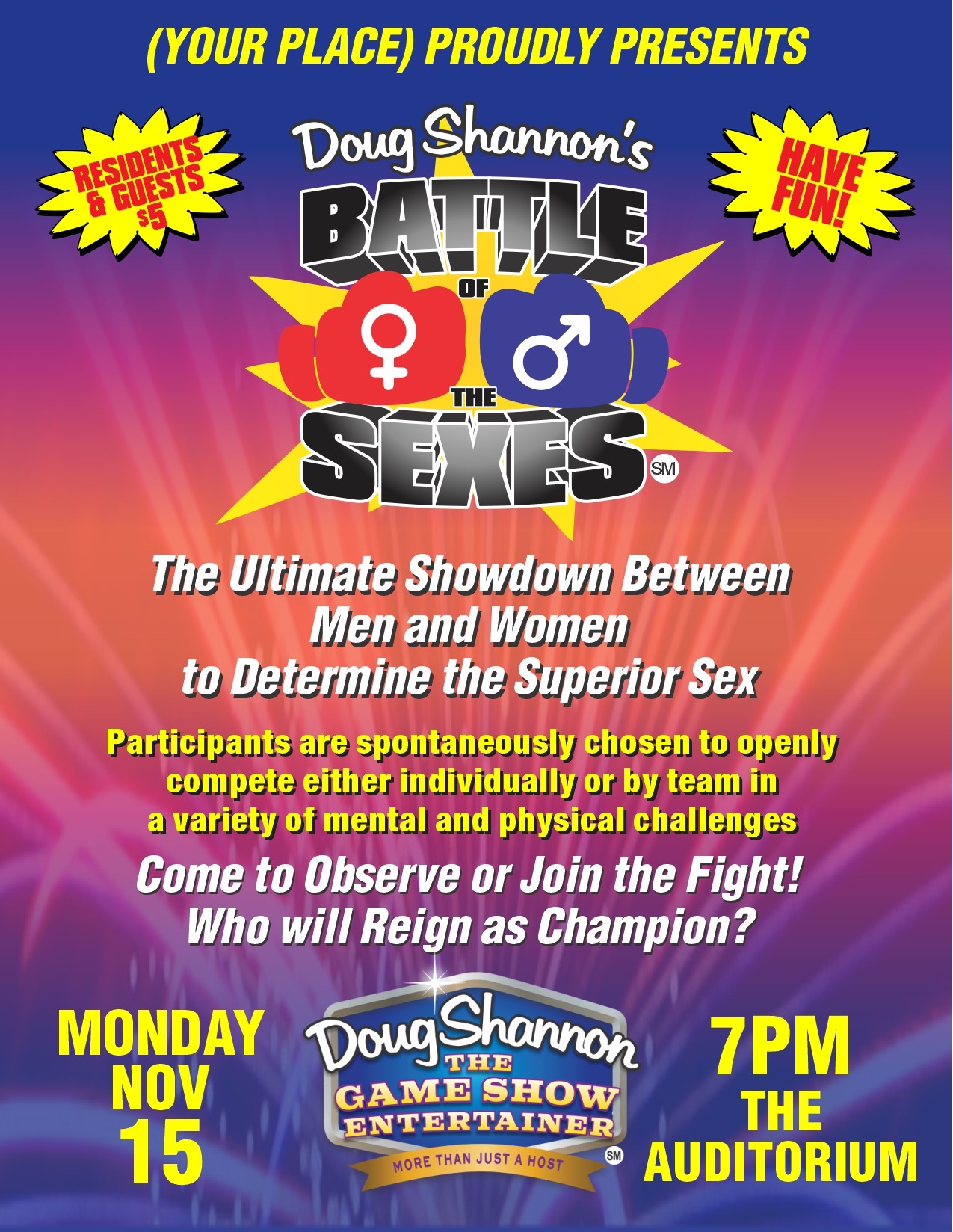 Battle of the Sexes Flyer for your event