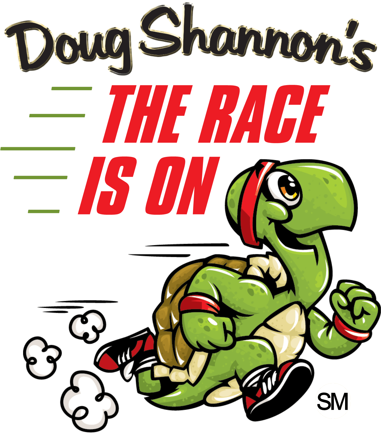 Doug Shannon's The Race is On Turtle Race Game Logo