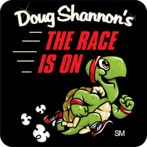 Doug Shannon's The Race is on Turtle Race Game Show Logo