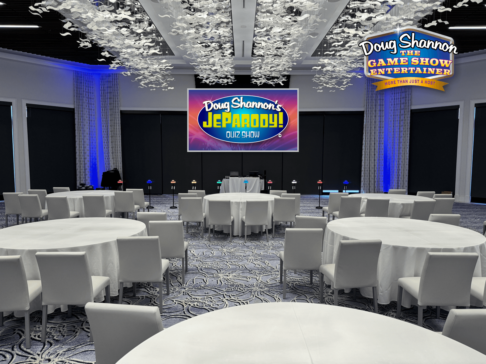 JeParody! Quiz Show Image of beautiful ballroom setup for the game