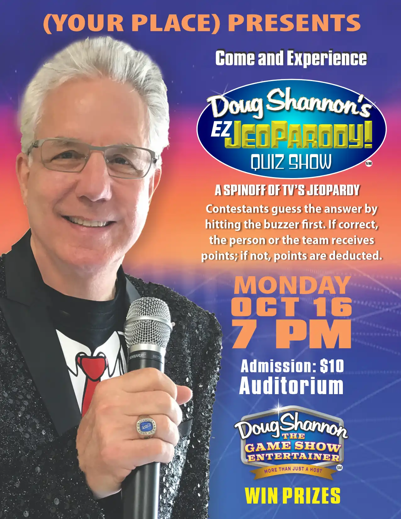 EZ JeoParody! Quiz Show Sample Flyer