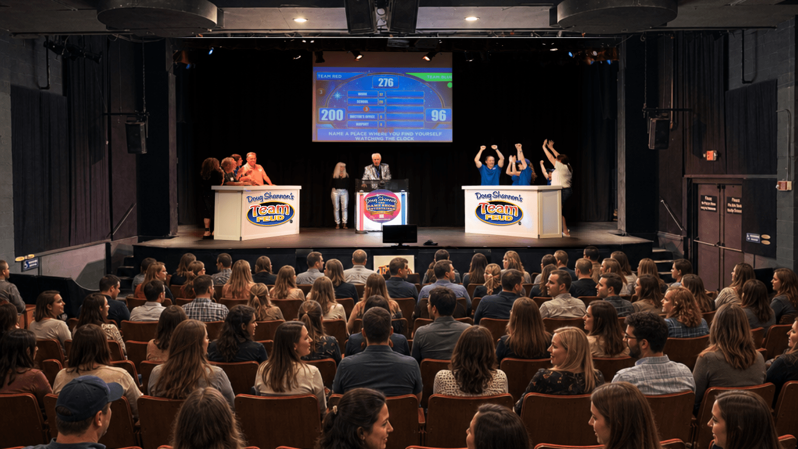 Team Feud with Doug Shannon on Stage and audience
